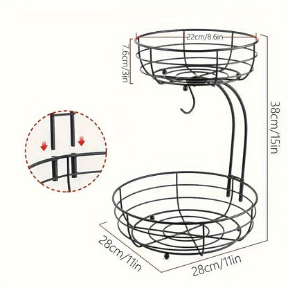 Space Saving 2-Tier Metal Fruit Stand