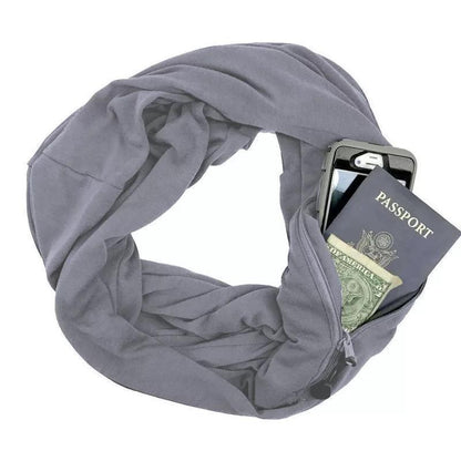 Cozy Safe Scarf with Secret Pouch