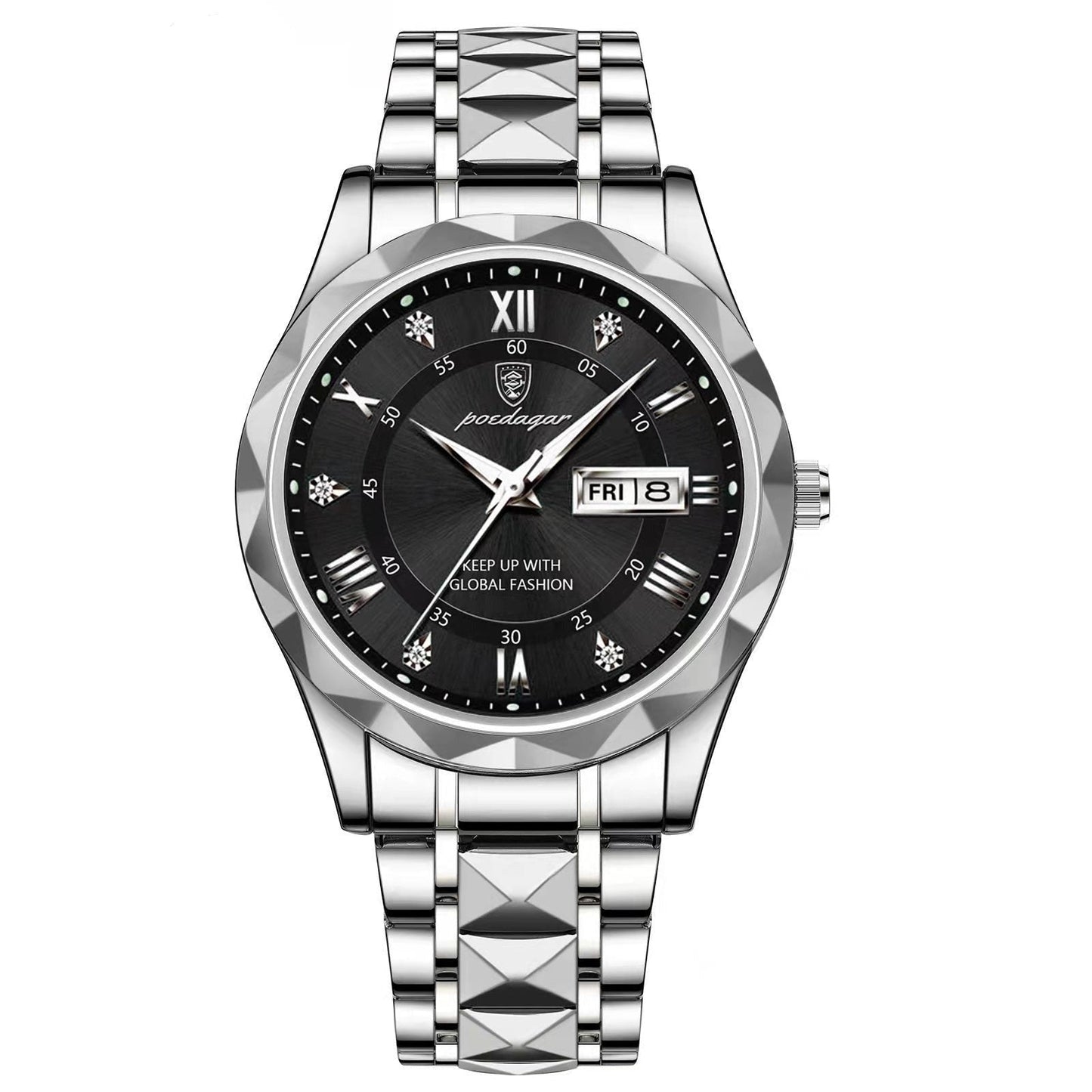 Stylish Blue Face Mens Steel Watch
