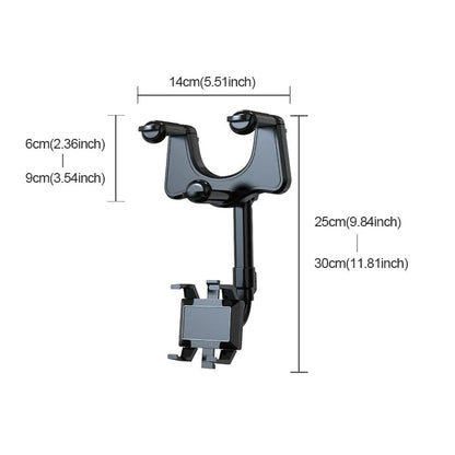 Universal Car Phone Mount Adjustable Rear View Mirror Holder