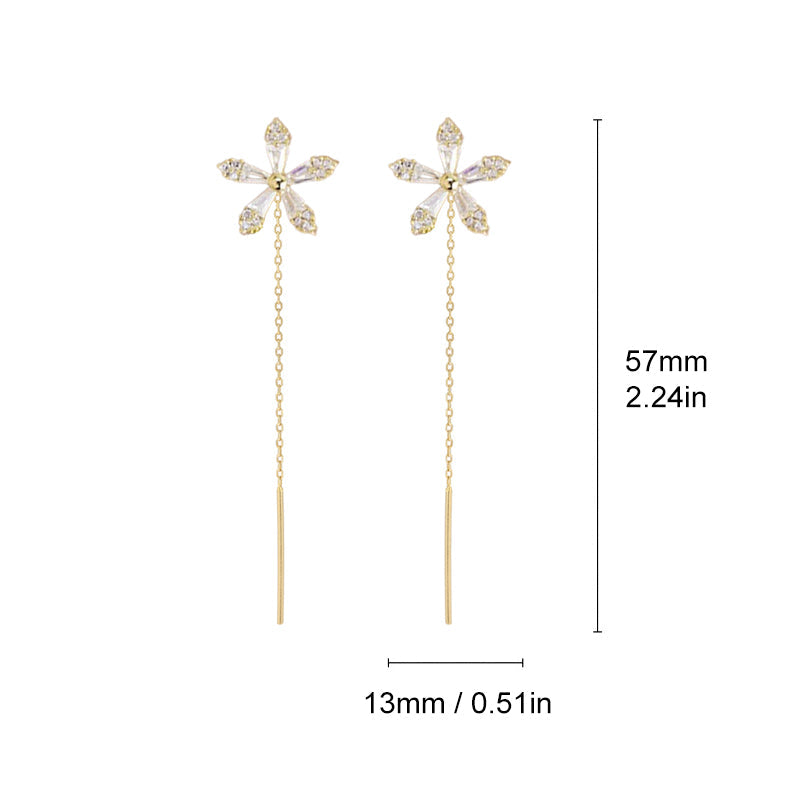 Sparkling Diamond Floral Earrings