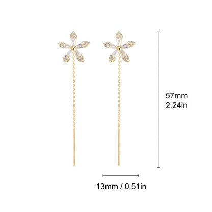 Sparkling Diamond Floral Earrings