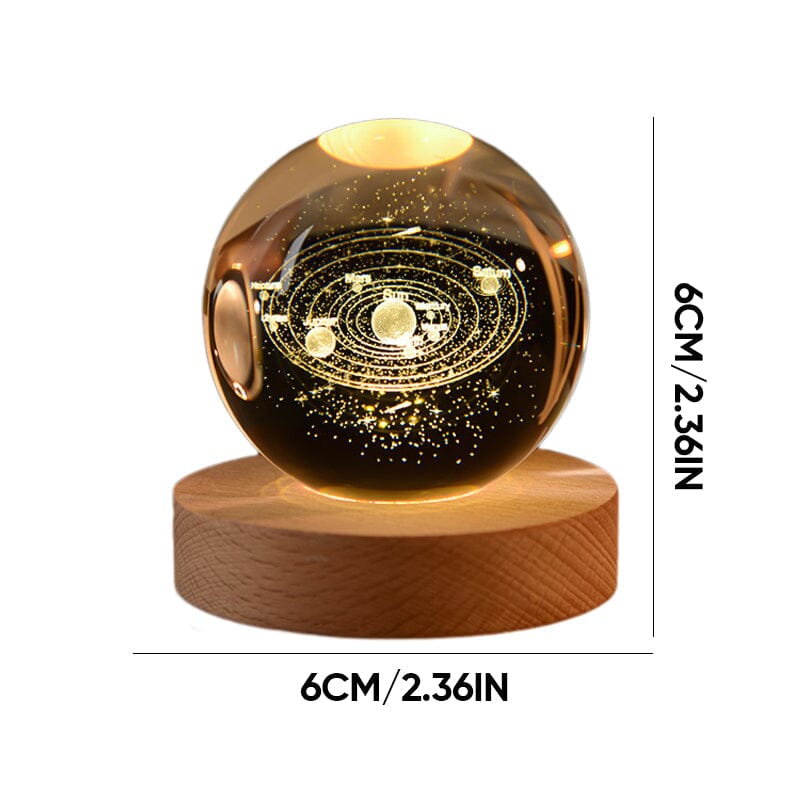 Decorative Glass Ball Table Lamp With Wooden Stand