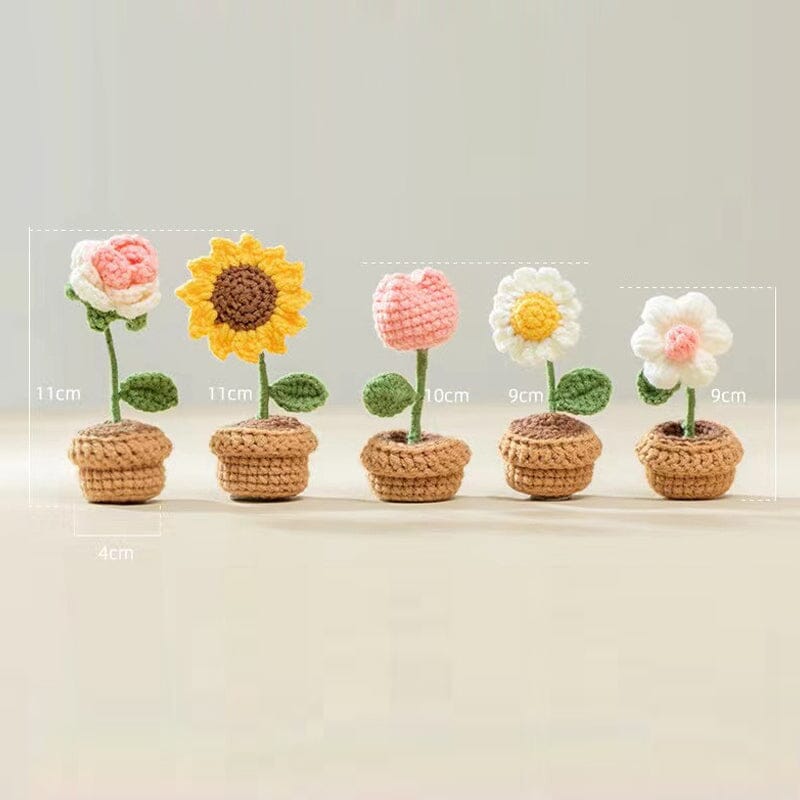 Colorful Hand Knit Flower Decor