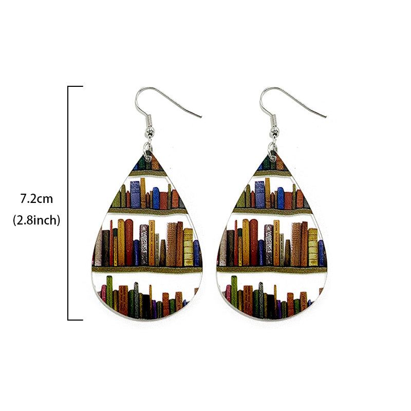 Natural Tree Book Dangle Earrings
