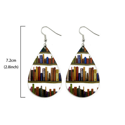 Natural Tree Book Dangle Earrings