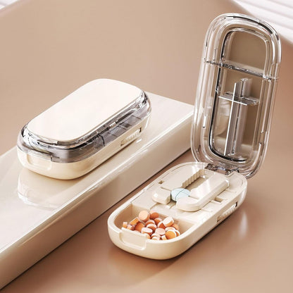 Portable Pill Cutter Box with Adjustable Dose Control
