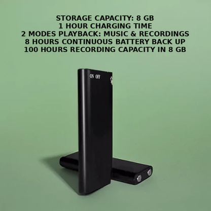 Compact Digital Voice Recorder with Long Battery Life