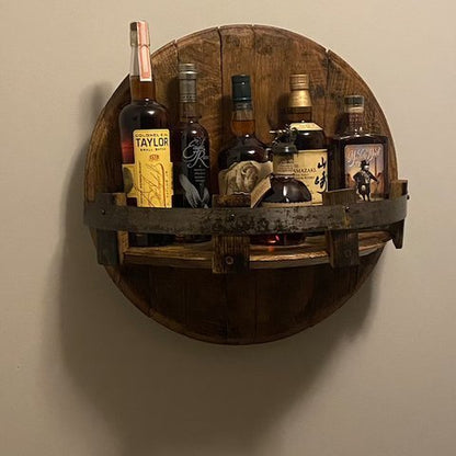 Reclaimed Wood Whiskey Barrel Shelf