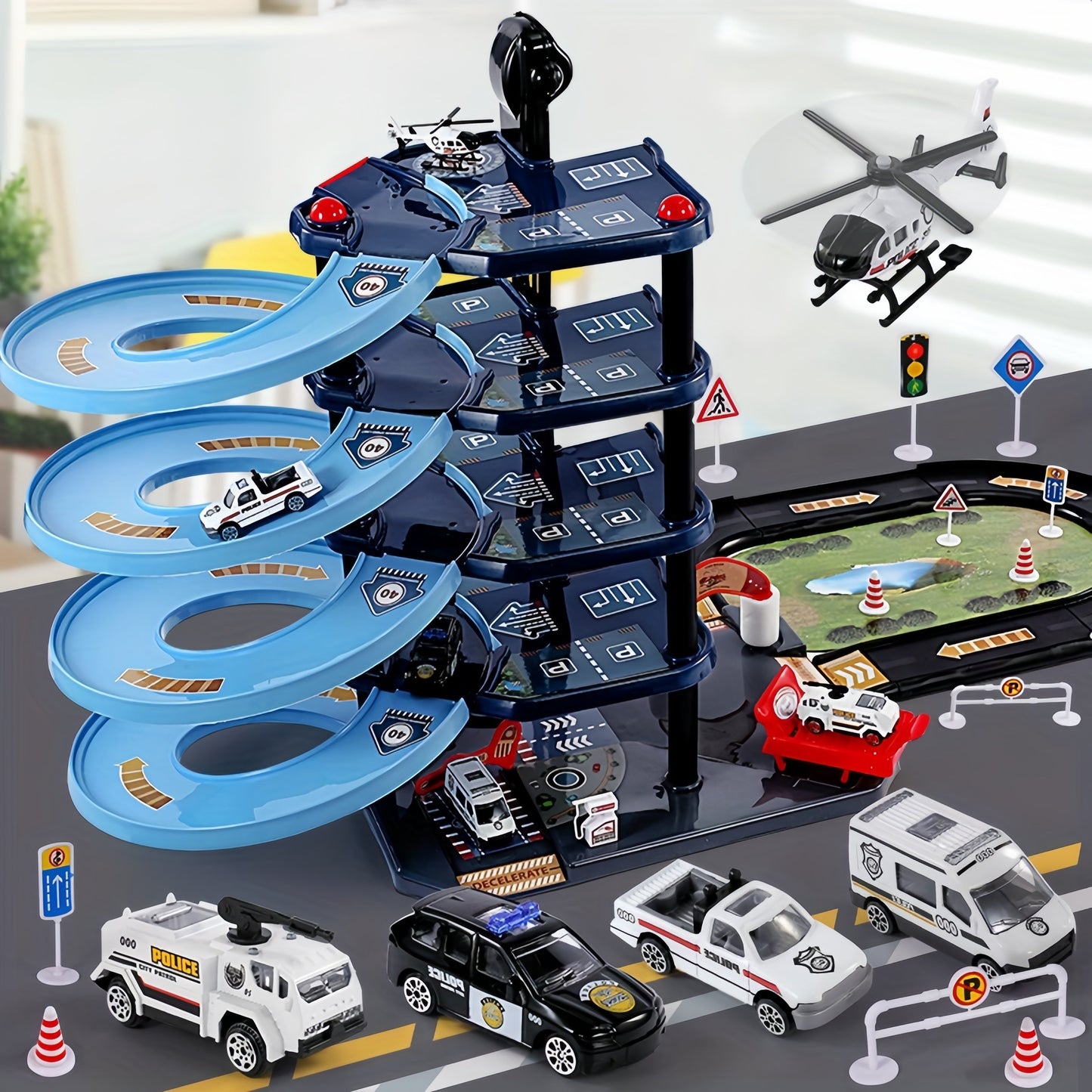 Ultimate 3D Fire Station Playset with Trucks and Accessories - Luxicro