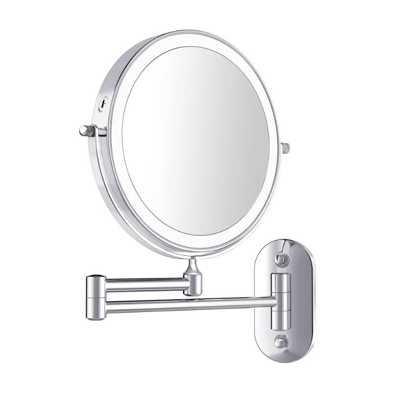 Bright LED Vanity Mirror Rechargeable Chrome Finish