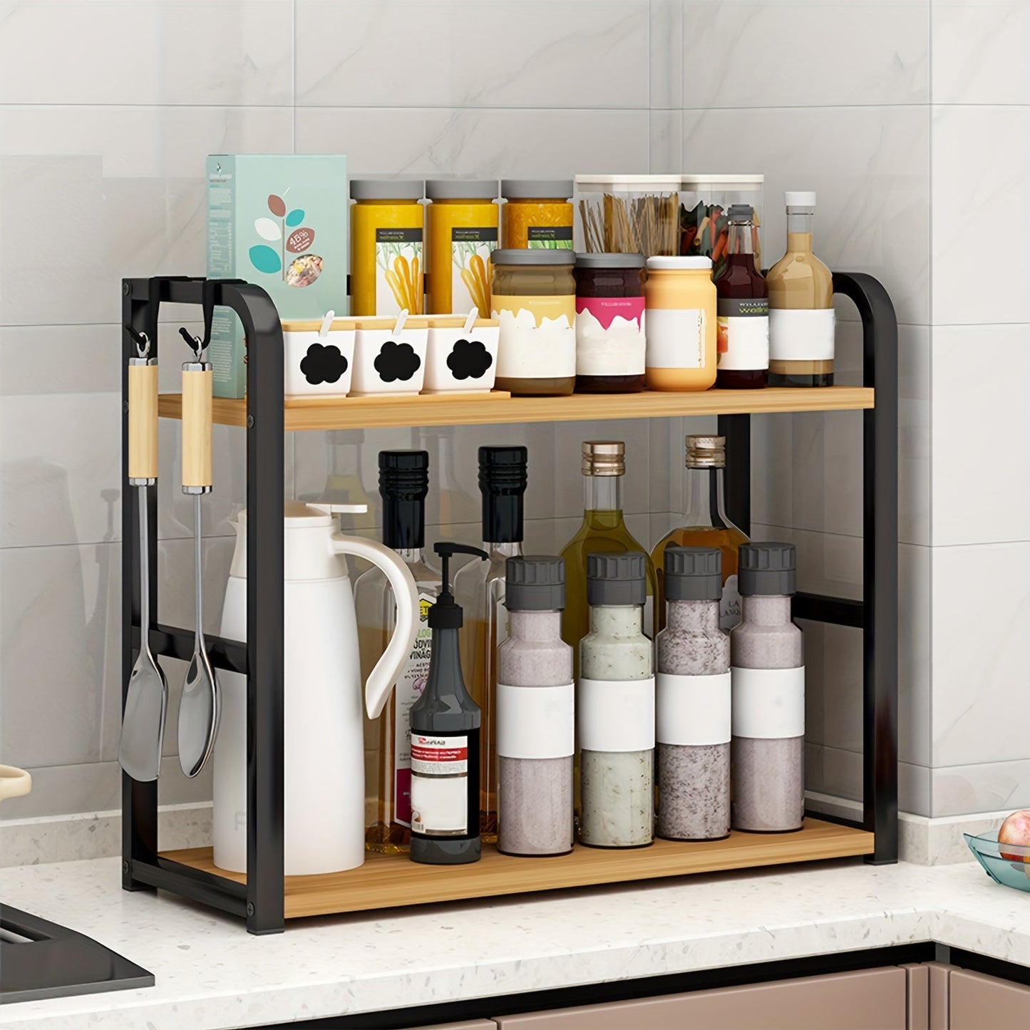 Contemporary Metal Kitchen Storage Rack - Luxicro