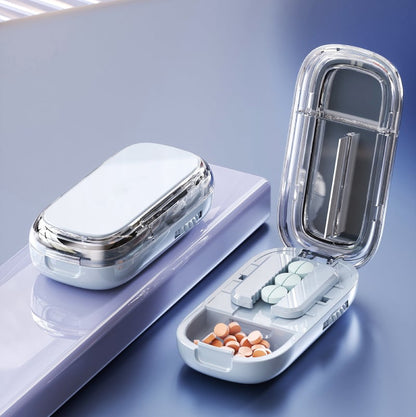 Portable Pill Cutter Box with Adjustable Dose Control - Luxicro