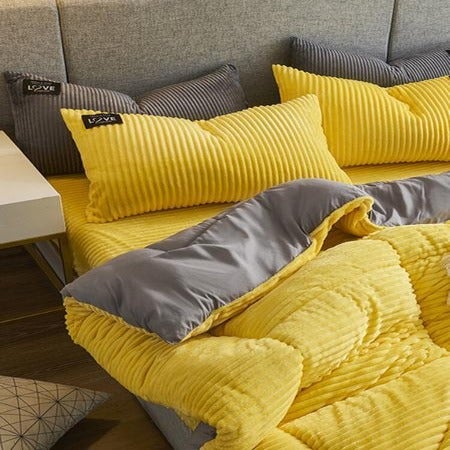Plush Corduroy Soft Velvet Bedding Set