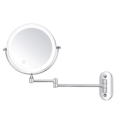 Bright LED Vanity Mirror Rechargeable Chrome Finish