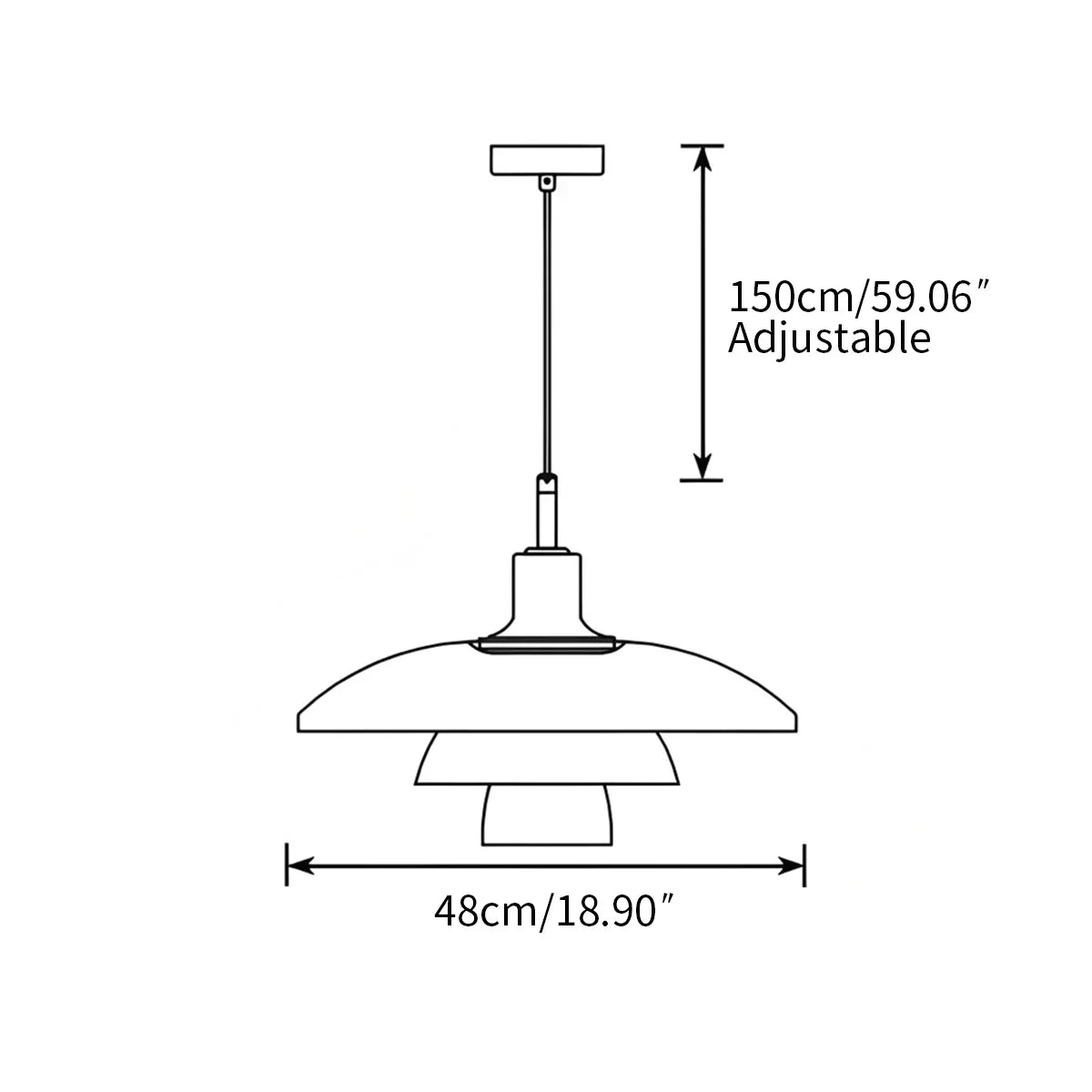 Elegant Glass Hanging Kitchen Lamp
