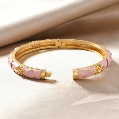 Stylish Floral Charm Bangle Bracelets