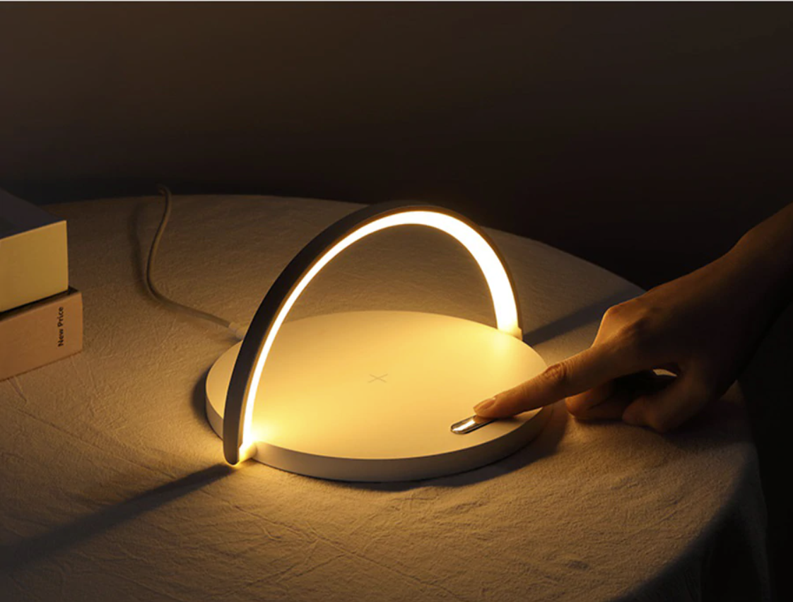 Modern 3-in-1 LED Night Lamp With Wireless Charger