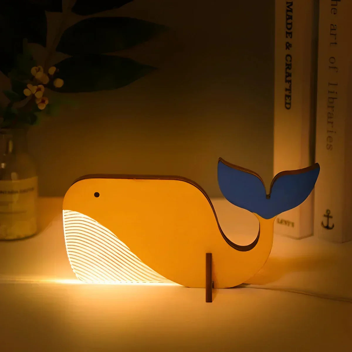 Rustic Wood Animal Table Lamp