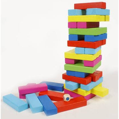 Colorful Wooden Block Stacking Game