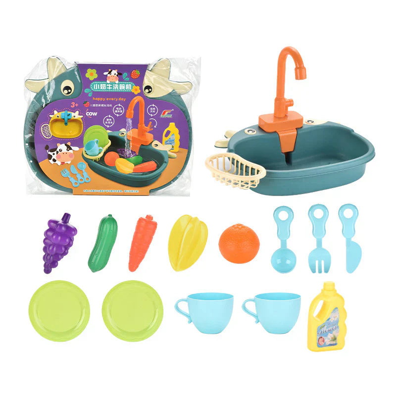 Kids Kitchen Play Sink - Water Playset for Little Ones - Luxicro