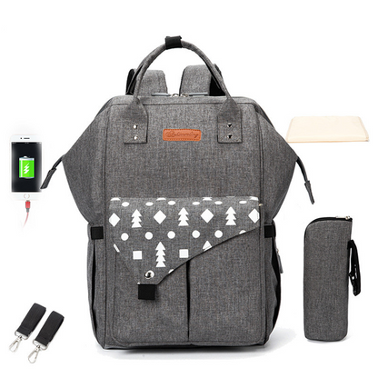 Convenient Diaper Bag with Built-in Phone Charger