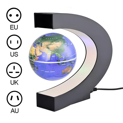 Sleek LED Globe Table Light with Metal Base
