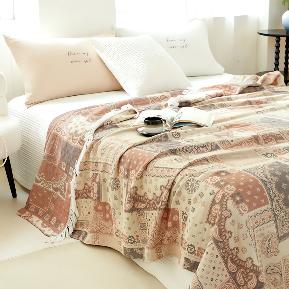 Colorful Woven Cotton Throw Blanket