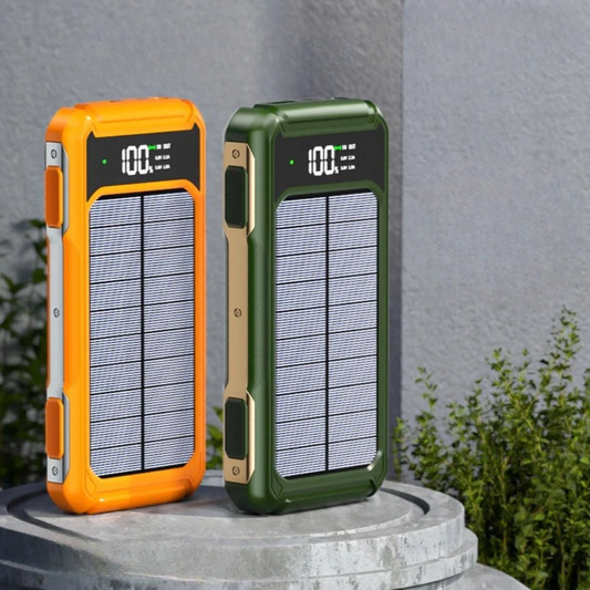 Compact Solar Portable Charger with LED Light - Luxicro