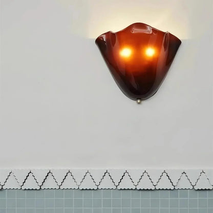 Vintage Glass Wall Lamp with Floral Shade