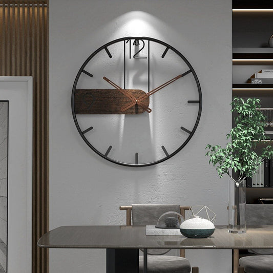 Contemporary Wooden Wall Clock - Quiet Modern Home Decor - Luxicro