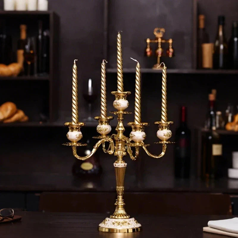 Elegant Gold Candle Holder