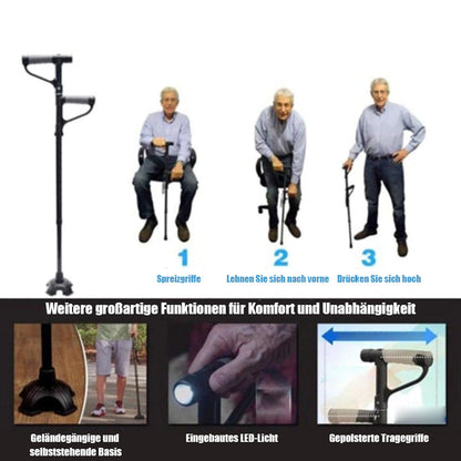 Portable Collapsible Walking Cane with LED Light