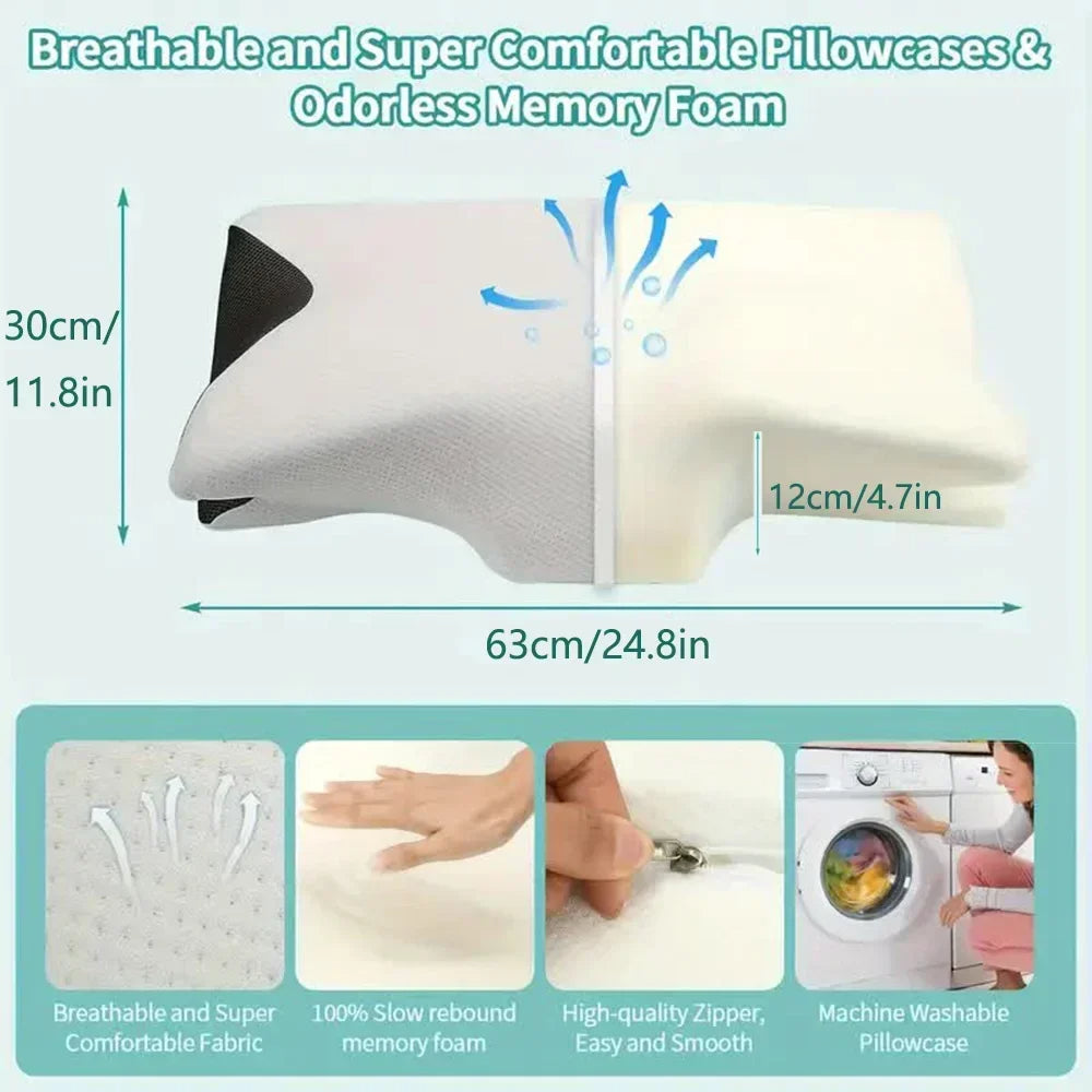 Contoured Neck Pillow For Back Support And Relief