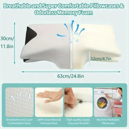 Contoured Neck Pillow For Back Support And Relief