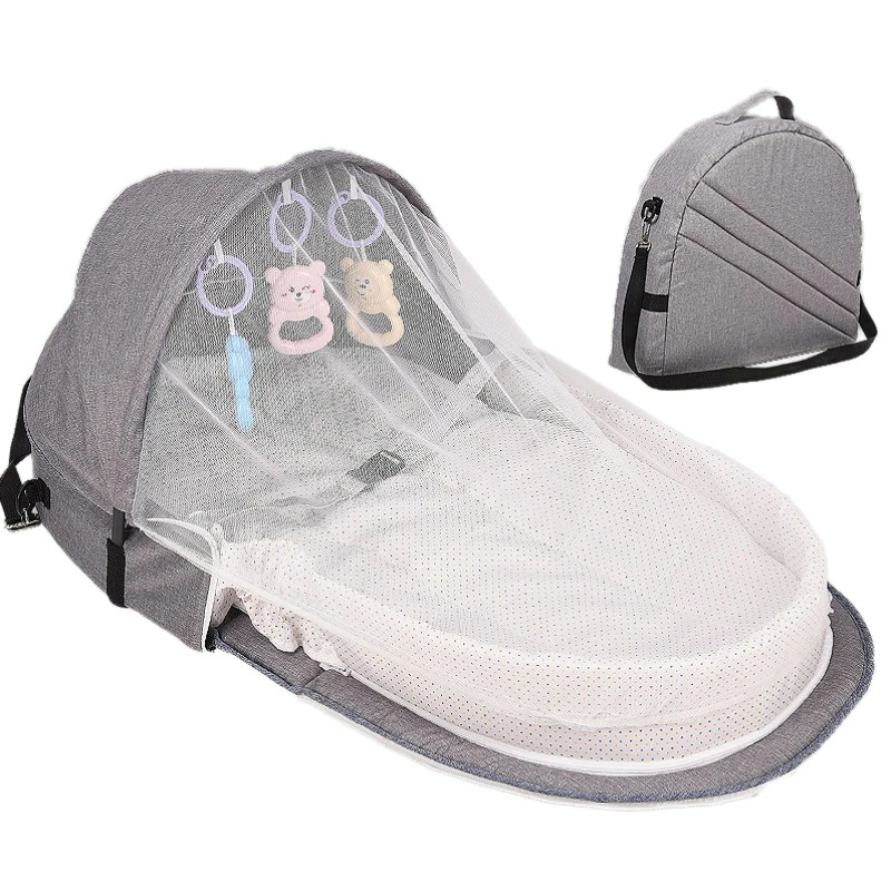 Portable Infant Travel Cot with Mesh