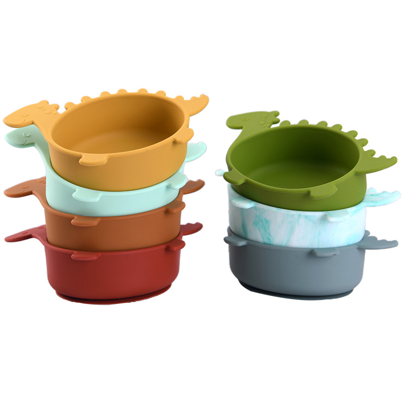 Cute Kids Dino Bowl with Grip Bottom