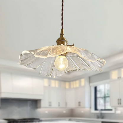 Vintage Floral Glass Hanging Lamp