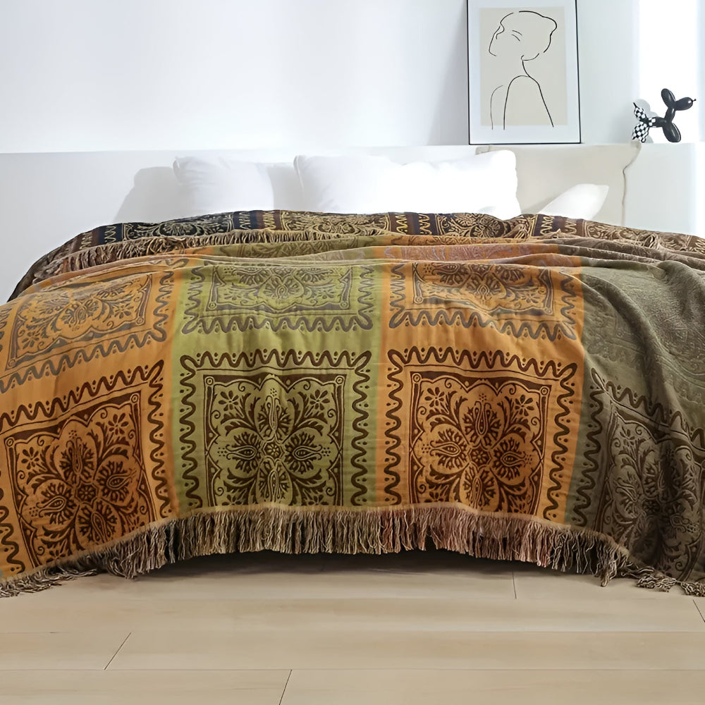 Colorful Boho Fringe Throw Blanket - Luxicro