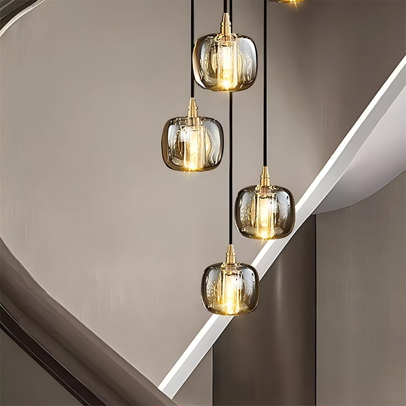 Vibrant Glass Drop Chandelier Lighting