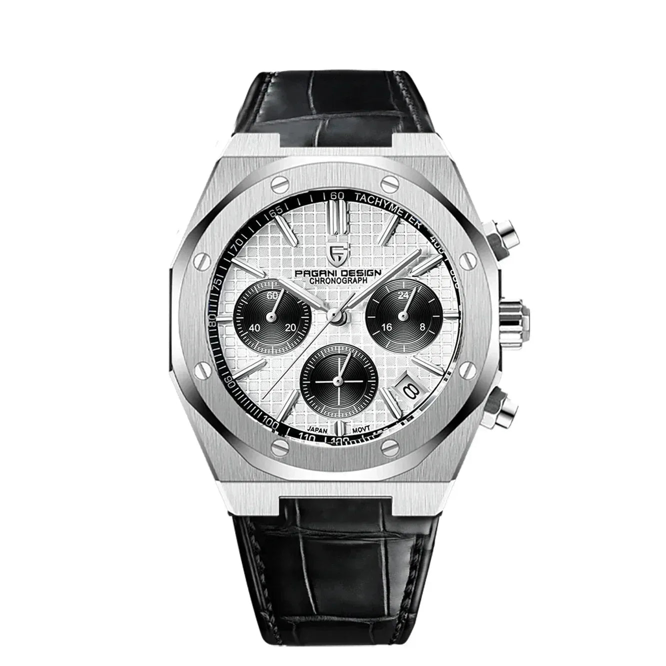 Stylish 40mm Quartz Chronograph Watch - Waterproof Sapphire Glass