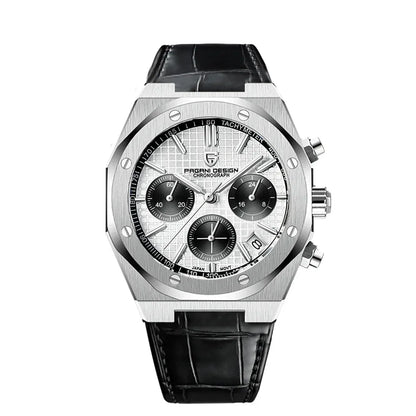 Stylish 40mm Quartz Chronograph Watch - Waterproof Sapphire Glass