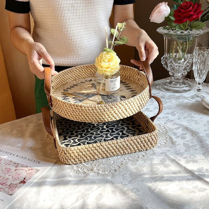 Rustic Wicker Serving Tray in Various Designs - Luxicro
