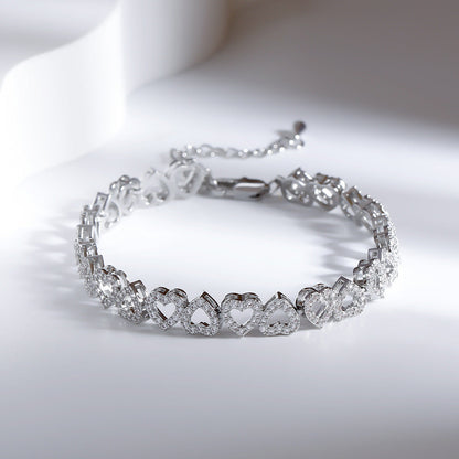 Lovely Valentine Diamond Heart Bracelet