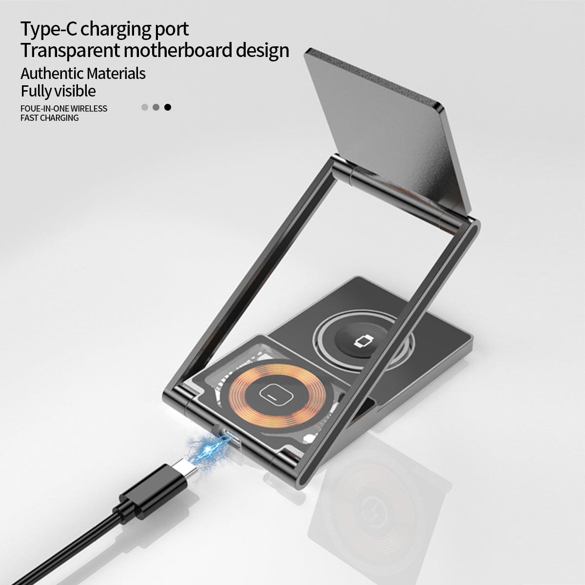 Compact 3 in 1 Wireless Fast Charging Pad