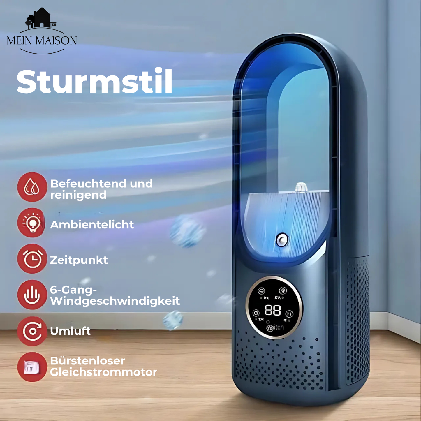 Compact USB Desk Fan Silent Cooler with Timer