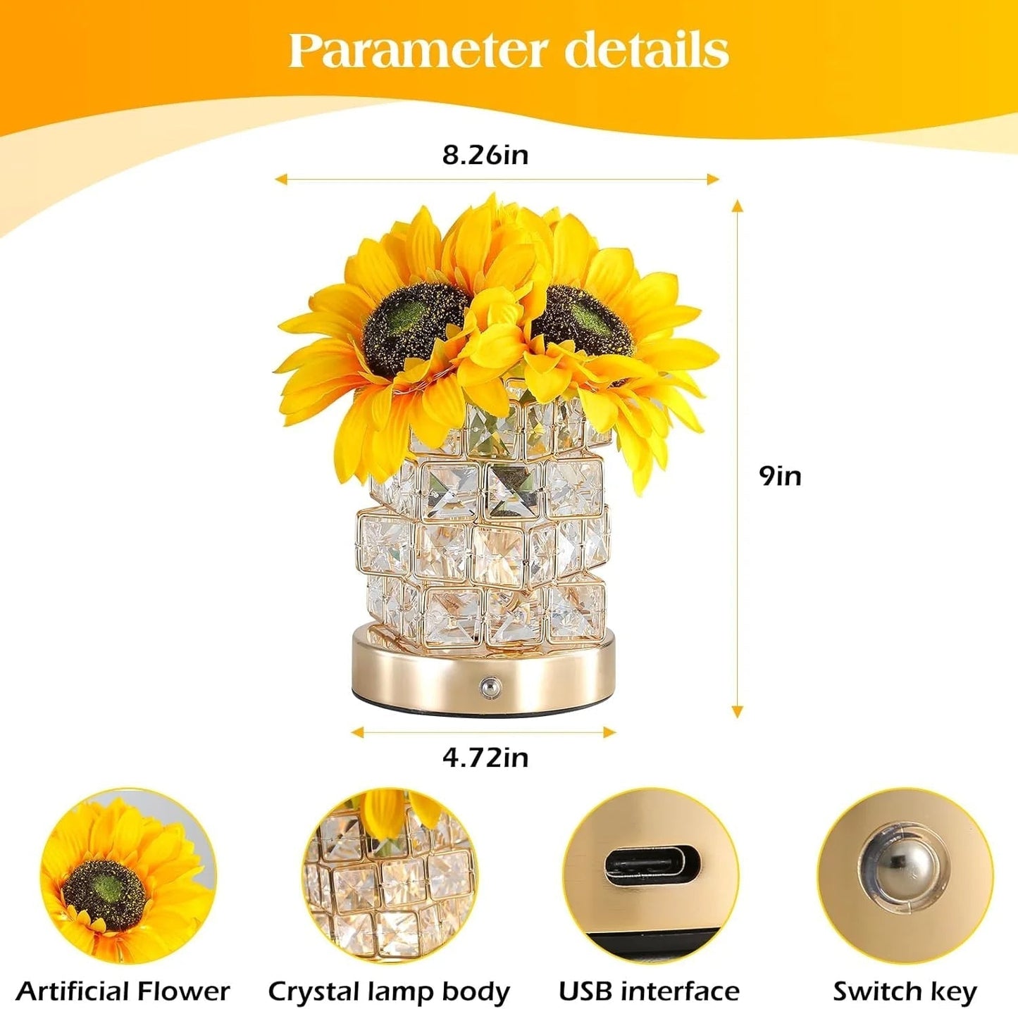 Bright Solar Powered Garden Table Lamp
