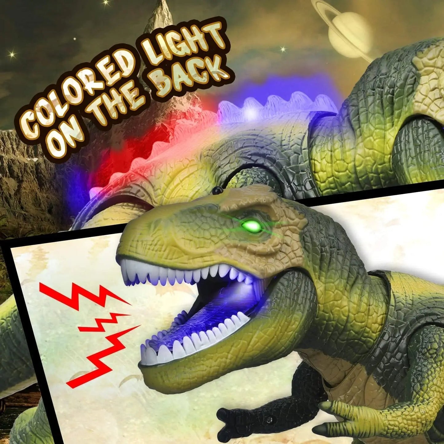 Interactive LED T Rex Toy with Sound and Motion