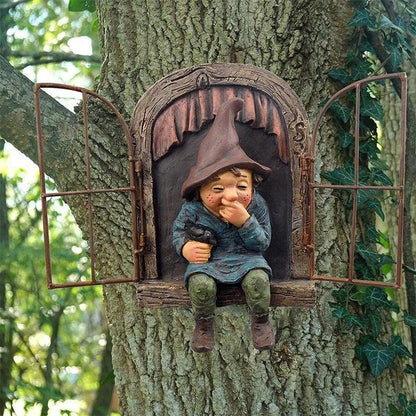 Vibrant Yard Gnome Statue Ornament