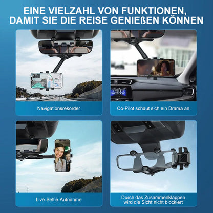 Universal Car Phone Mount Adjustable Rear View Mirror Holder